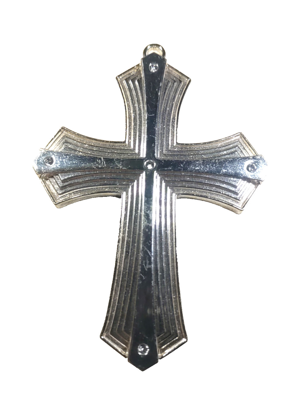 Harvey Lewis Cross Silver Tone Light Weight Metal Religious